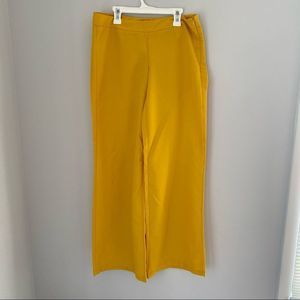 Collezione Women’s High Rise Wide Leg Bohemian Yellow Pants